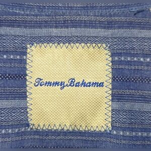 Tommy Bahama Blue and Creme Silk Shirt Men's Sz Large